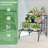 2-Tier Stair Style Metal Plant Stand for Indoor and Outdoor