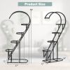 5 Tier Metal Plant Stand with Hanging Hook for Multiple Plants
