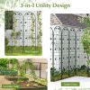 2 Pack 86.5 x 20 Inches Metal Garden Trellis for Climbing Plants